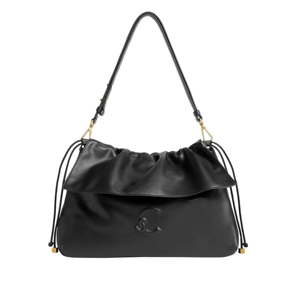 Borsa Donna Hobo a Spalla COCCINELLE in Pelle Liscia linea Lidia Medium Colore Nero