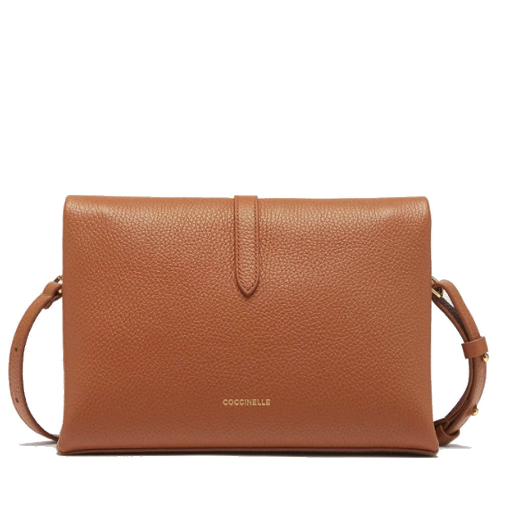 COCCINELLE Damen-Umhängetasche aus Leder der Dorian-Linie, Farbe Cuir