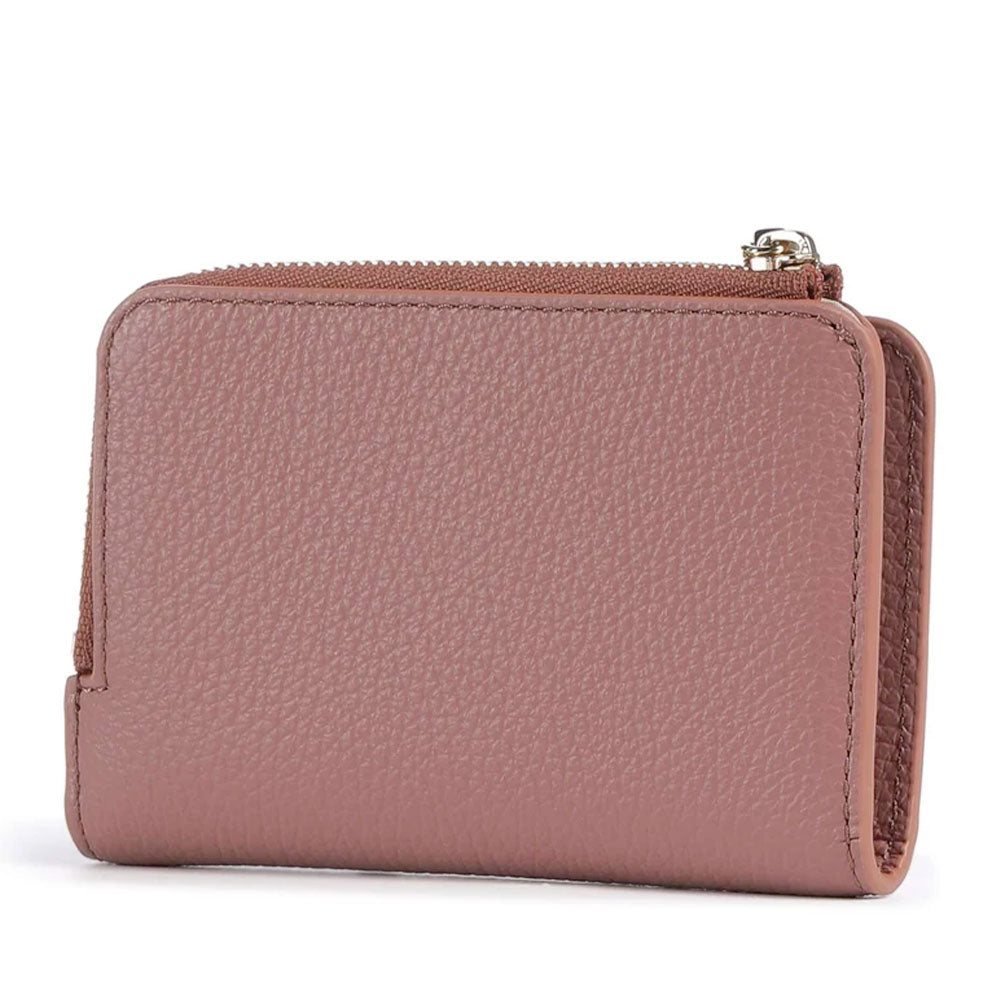 Portafoglio Donna Piatto COCCINELLE in Pelle Winter Rose Linea Metallic Soft
