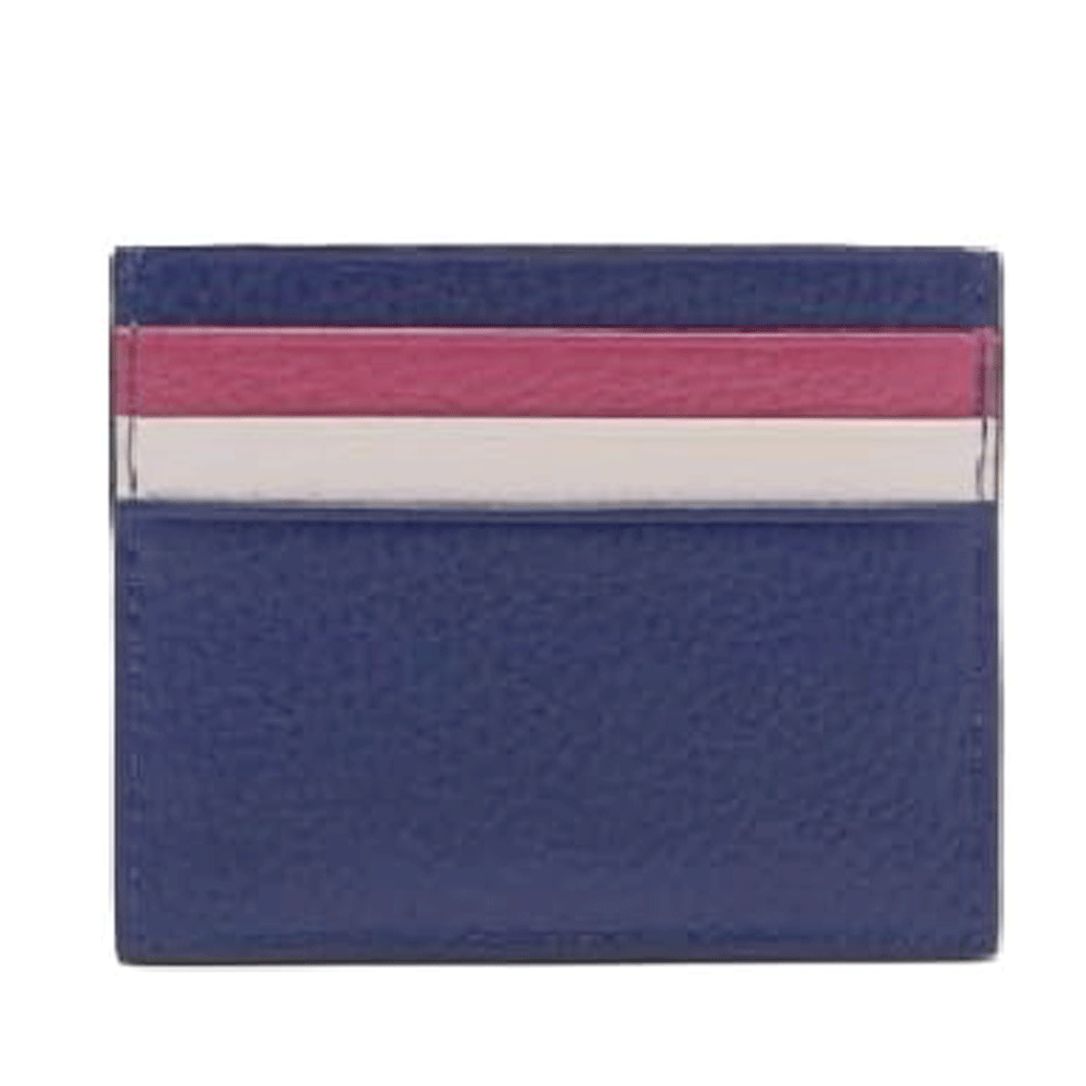 Portacarte Donna COCCINELLE in Pelle Royal Blue - Rosewood - Lambskin White Linea Metallic Tricolor