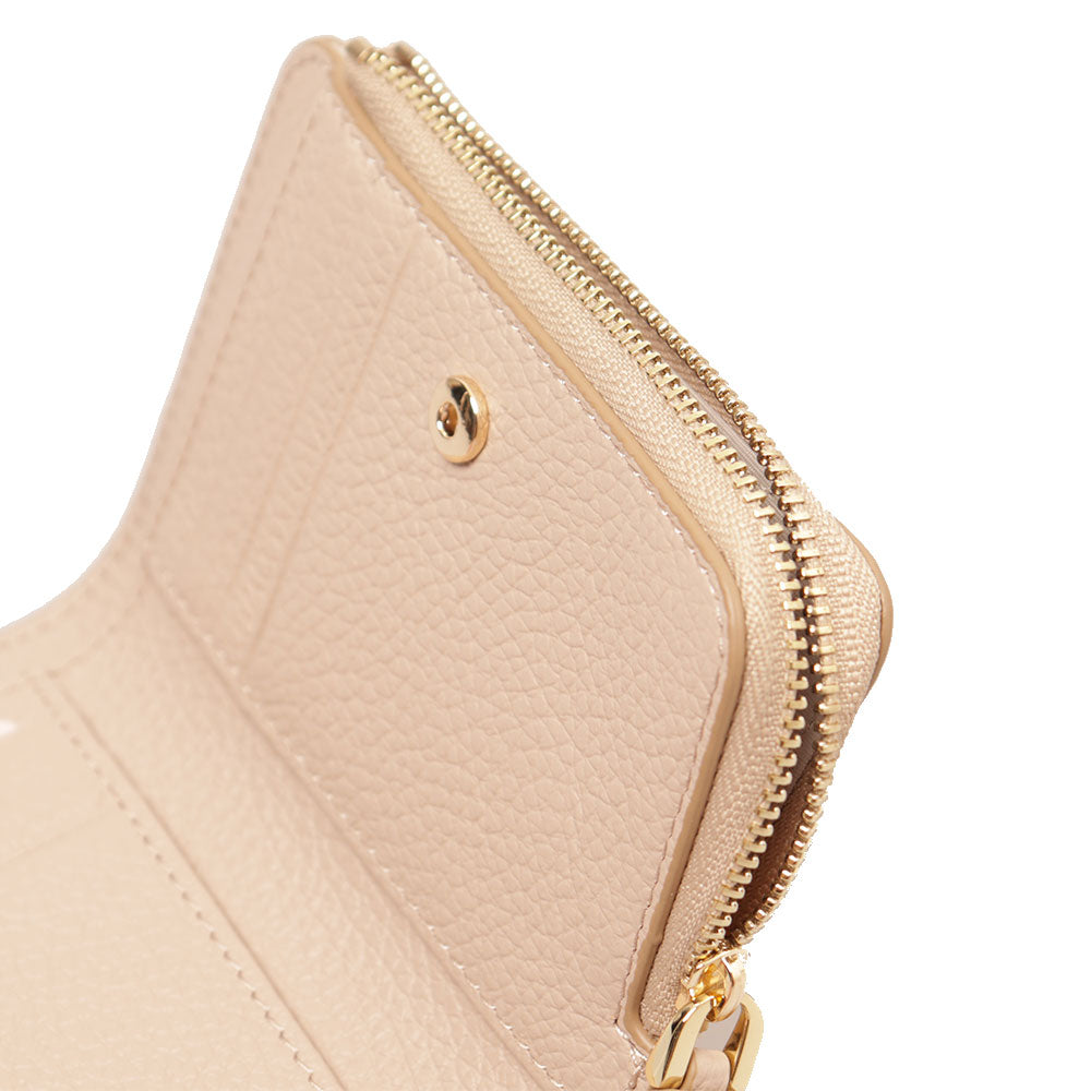 Portafoglio Donna Piatto COCCINELLE in Pelle Colore Powder Pink Linea Tassel