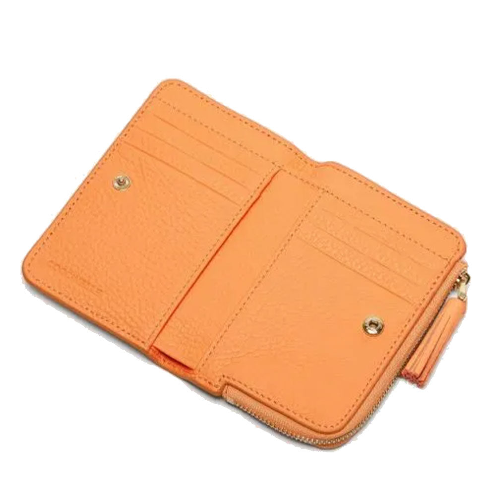 Portafoglio Donna Piatto COCCINELLE in Pelle Colore Sunrise Linea Tassel