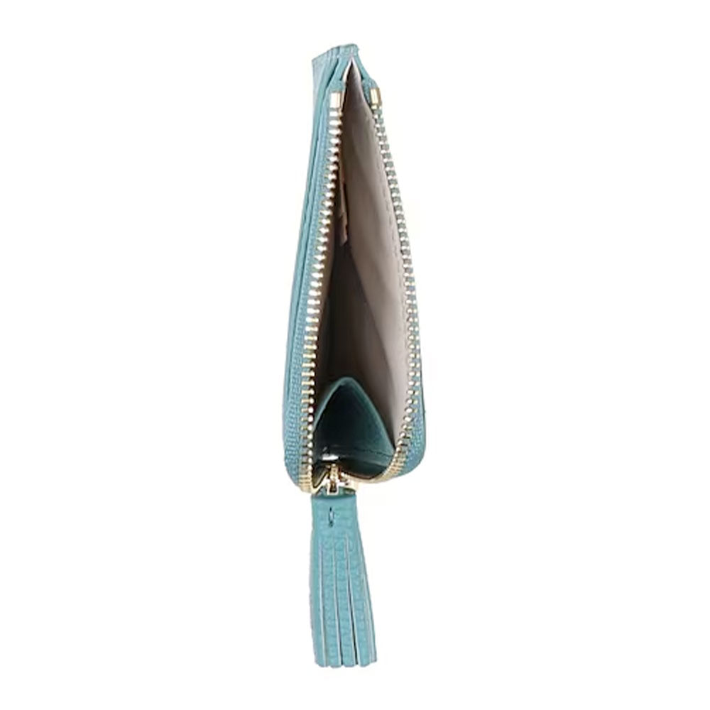 Portacarte Donna COCCINELLE in Pelle Colore Artic Blue Linea Tassel