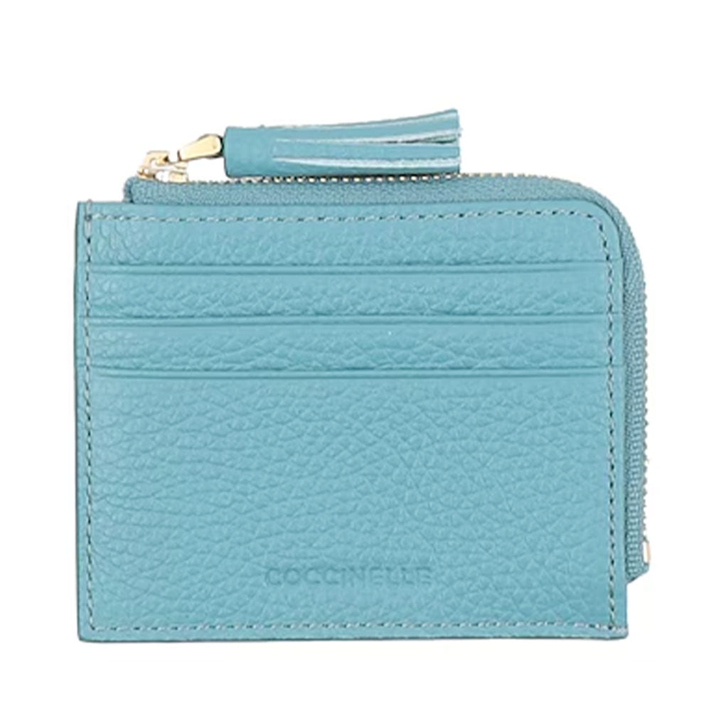 Portacarte Donna COCCINELLE in Pelle Colore Artic Blue Linea Tassel
