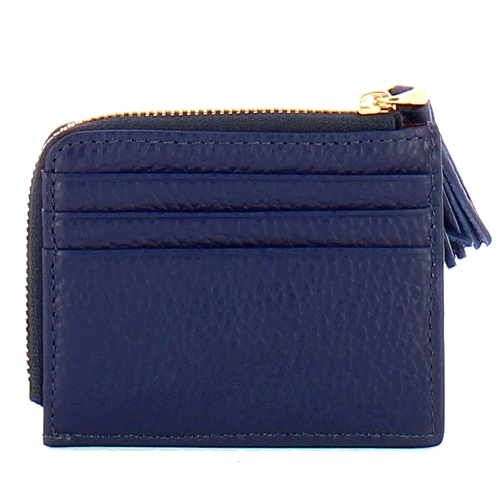 Portacarte Donna COCCINELLE in Pelle Colore Royal Blue Linea Tassel