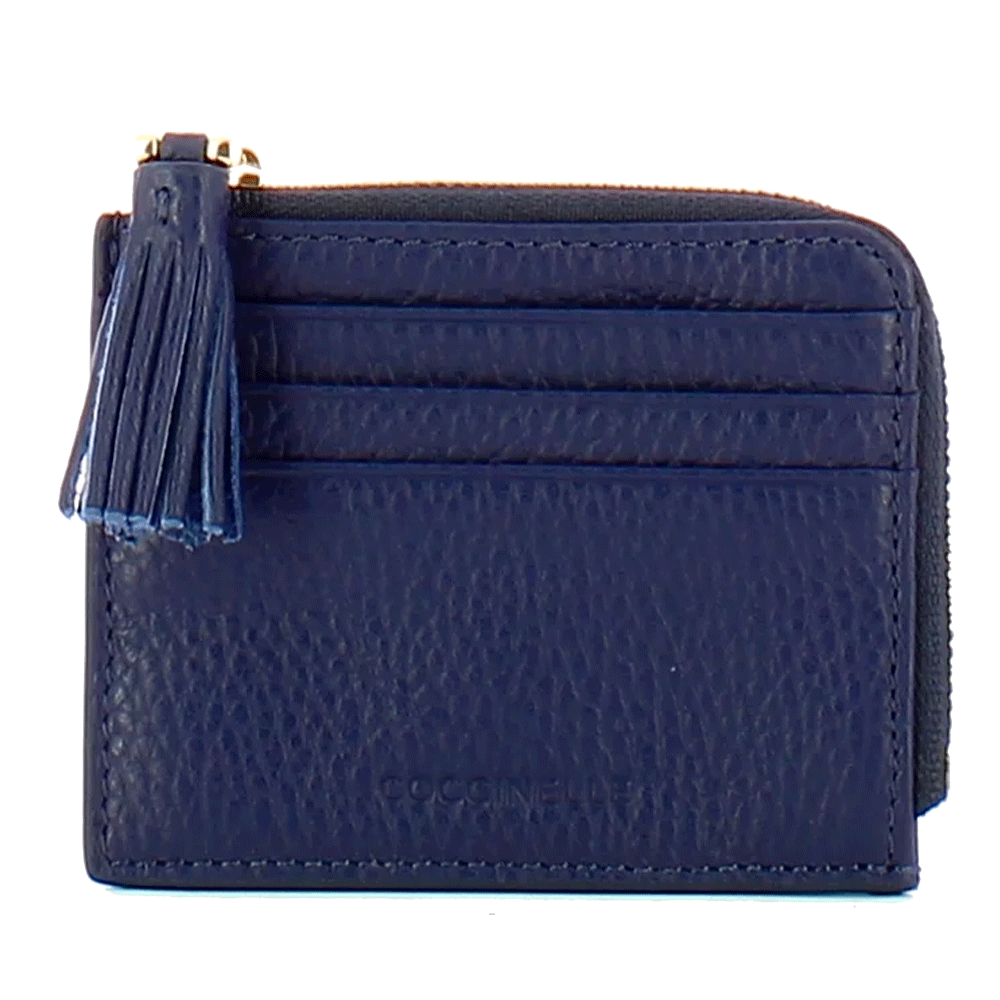 Portacarte Donna COCCINELLE in Pelle Colore Royal Blue Linea Tassel