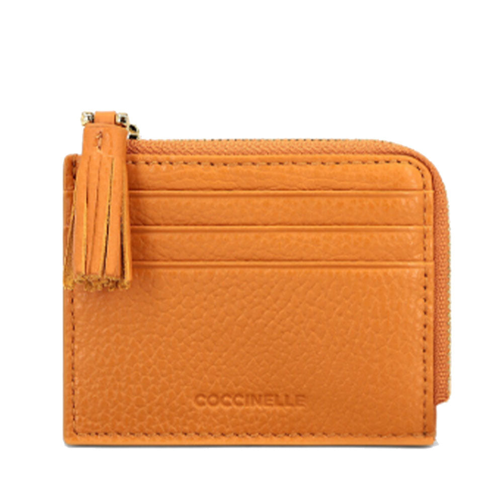 Portacarte Donna COCCINELLE in Pelle Colore Paprika Linea Tassel