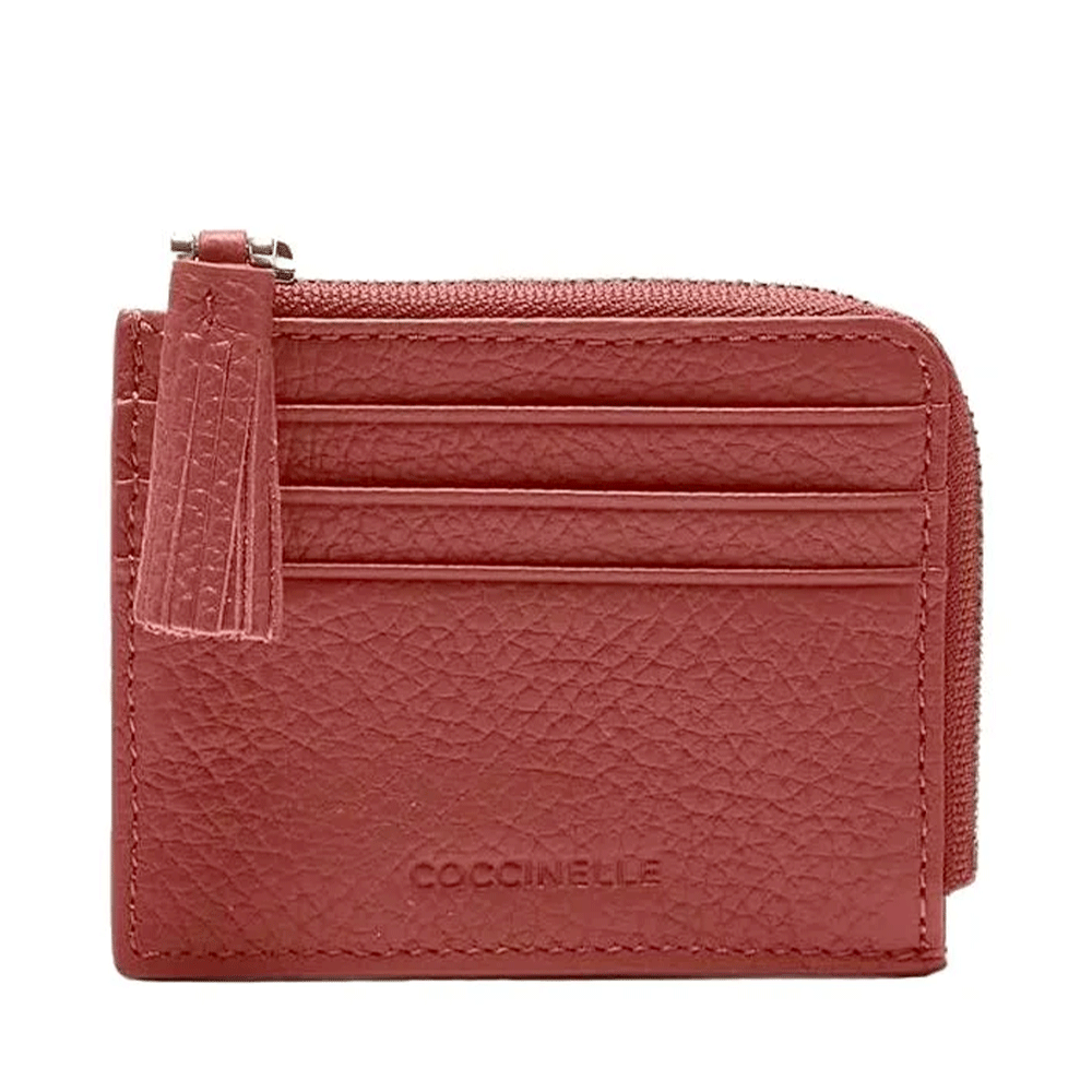 Portacarte Donna COCCINELLE in Pelle Colore Brandy Linea Tassel