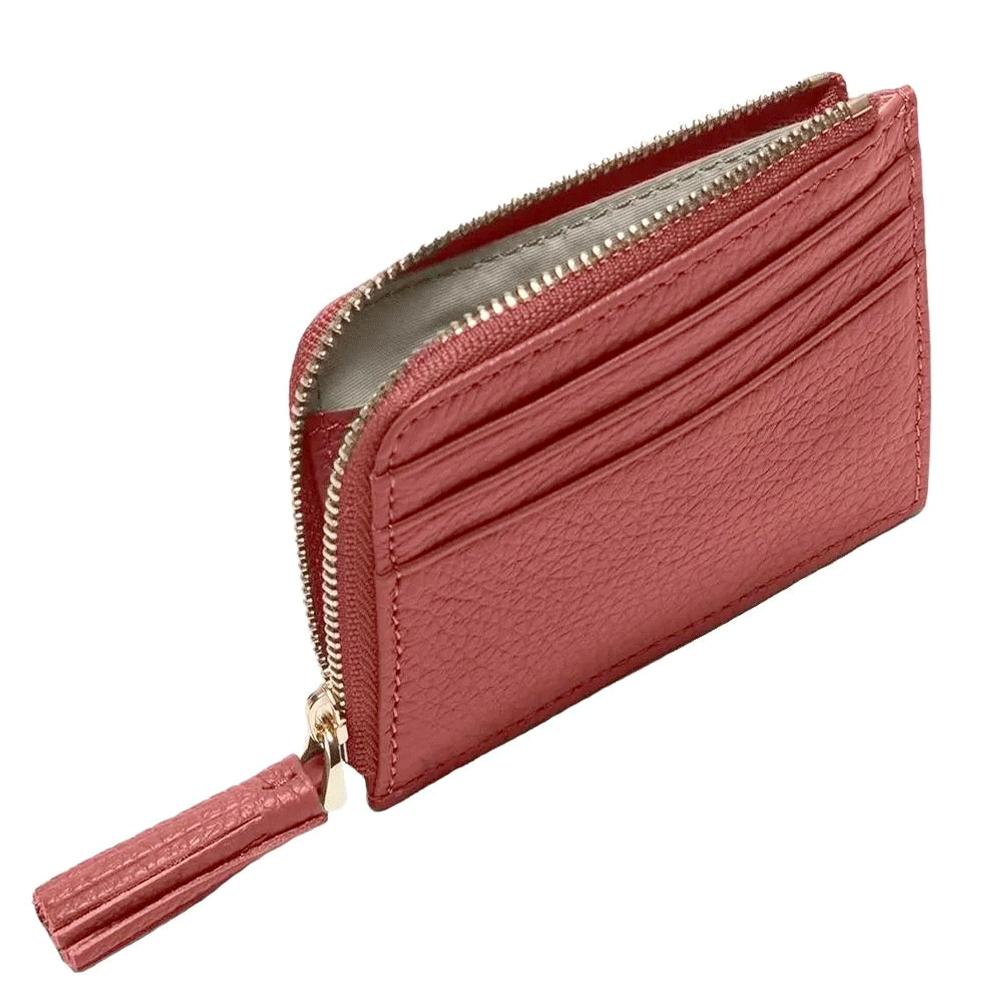 Portacarte Donna COCCINELLE in Pelle Colore Brandy Linea Tassel