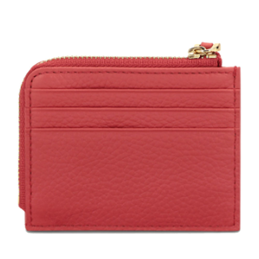 Portacarte Donna COCCINELLE in Pelle Colore Cranberry Linea Tassel