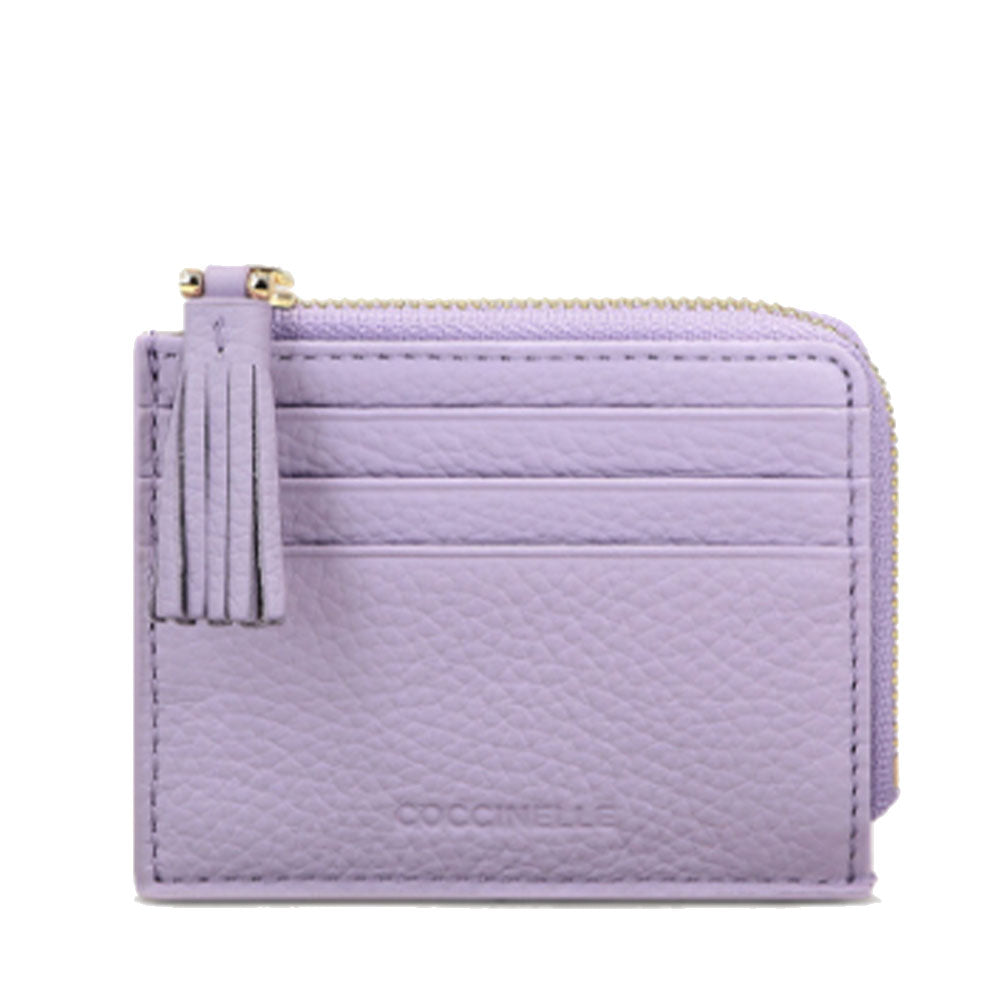 Portacarte Donna COCCINELLE in Pelle Colore Lavender Linea Tassel