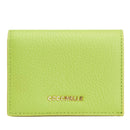 Portafoglio Donna Mini COCCINELLE in Pelle Linea Metallic Soft colore Guacamole Chiuso con Bottone