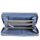 Portafoglio Donna COCCINELLE Zip Around in Pelle Azul Linea Metallic Soft