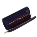 Portafoglio Donna COCCINELLE Zip Around in Pelle Royal Blue Linea Metallic Soft