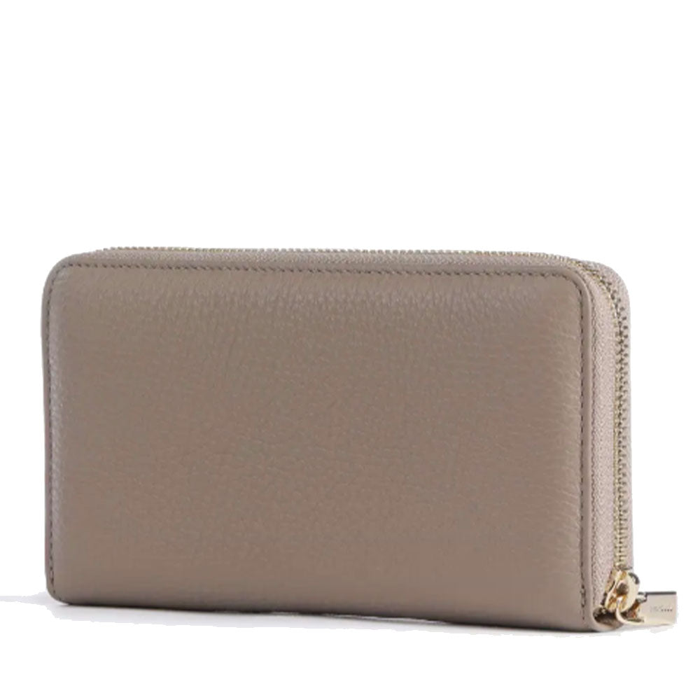 Portafoglio Donna COCCINELLE Zip Around in Pelle Warm Taupe Linea Metallic Soft