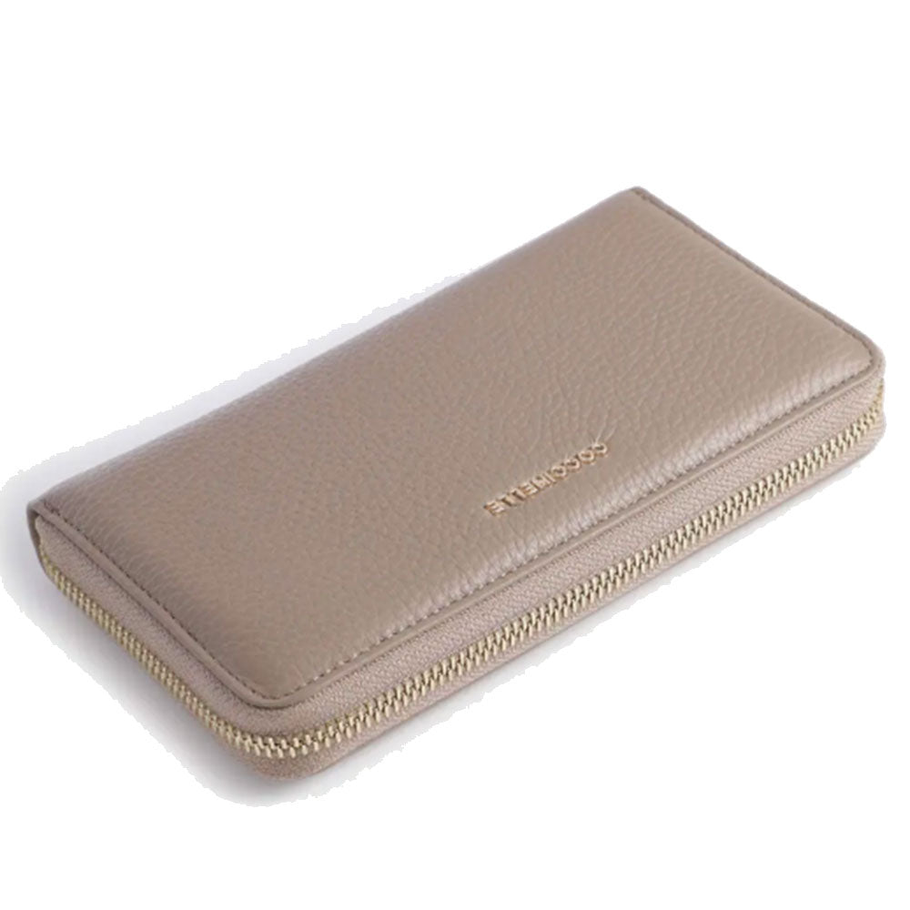 Portafoglio Donna COCCINELLE Zip Around in Pelle Warm Taupe Linea Metallic Soft