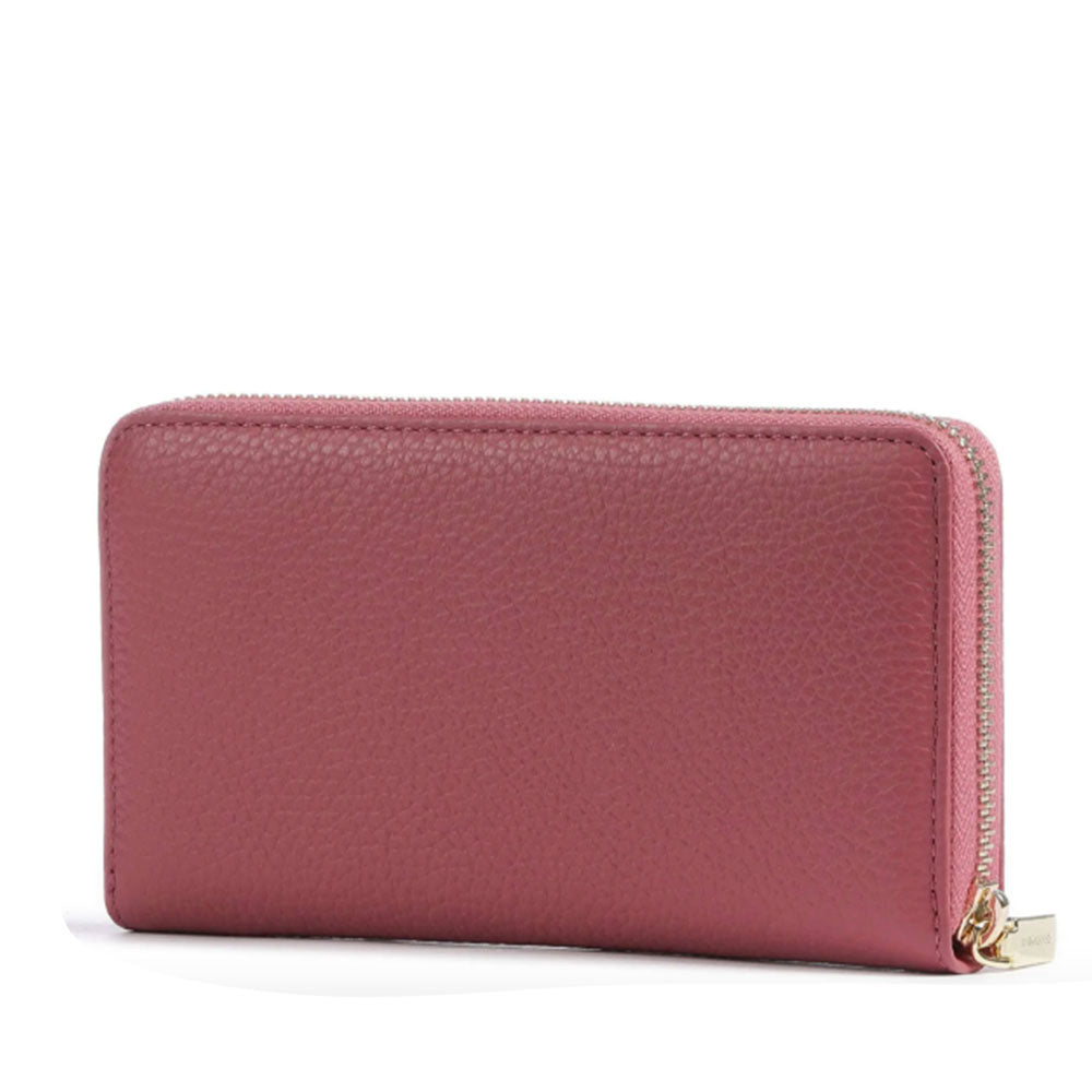 Portafoglio Donna COCCINELLE Zip Around in Pelle Rosewood Linea Metallic Soft
