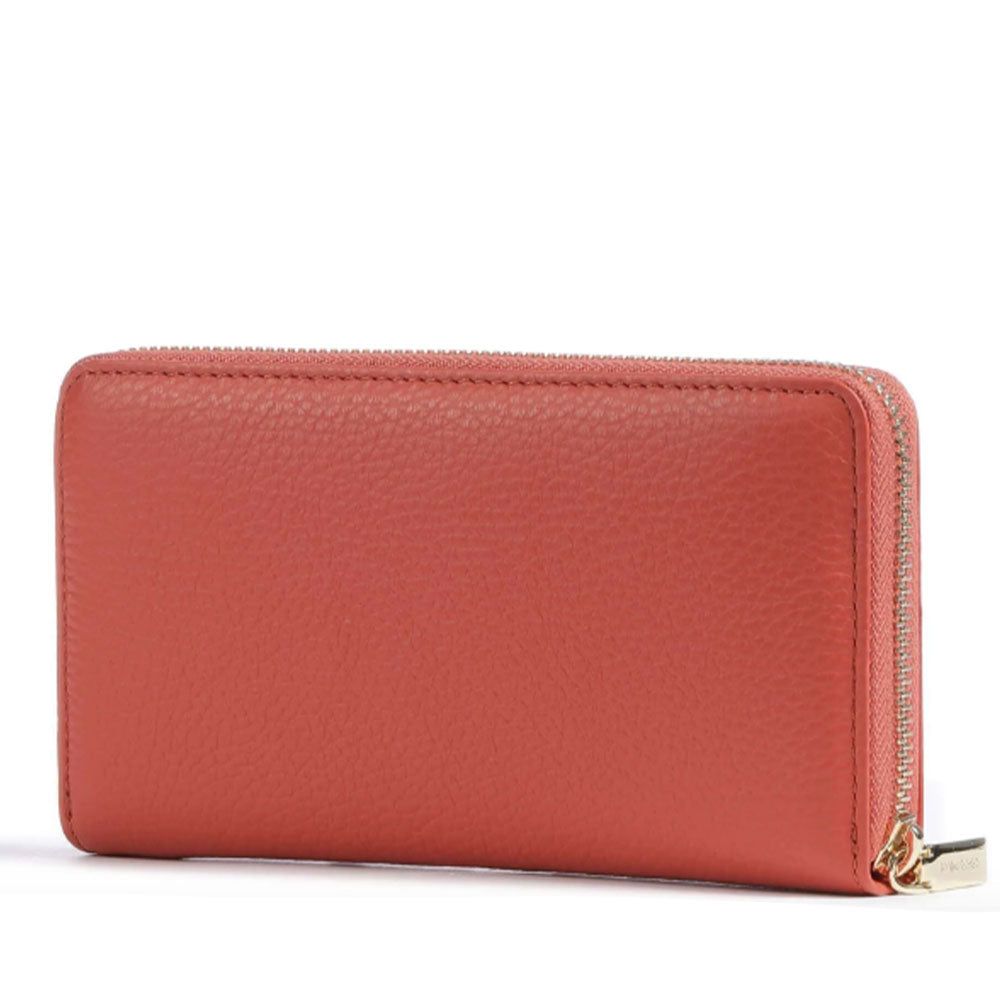 Portafoglio Donna COCCINELLE Zip Around in Pelle Grenadine Red Linea Metallic Soft