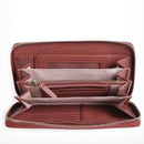 Portafoglio Donna COCCINELLE Zip Around in Pelle Brandy Linea Metallic Soft