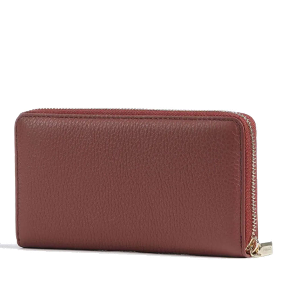 Portafoglio Donna COCCINELLE Zip Around in Pelle Brandy Linea Metallic Soft