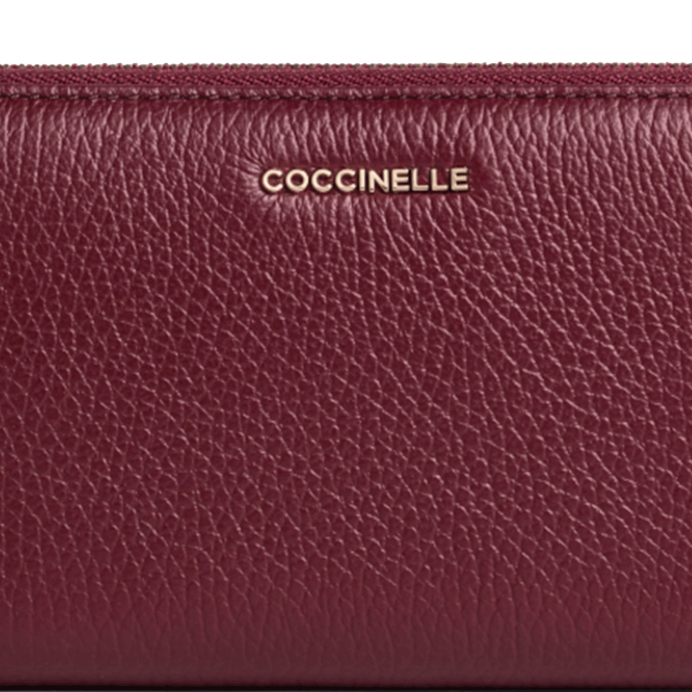 Portafoglio Donna COCCINELLE Zip Around in Pelle Ribes Linea Metallic Soft
