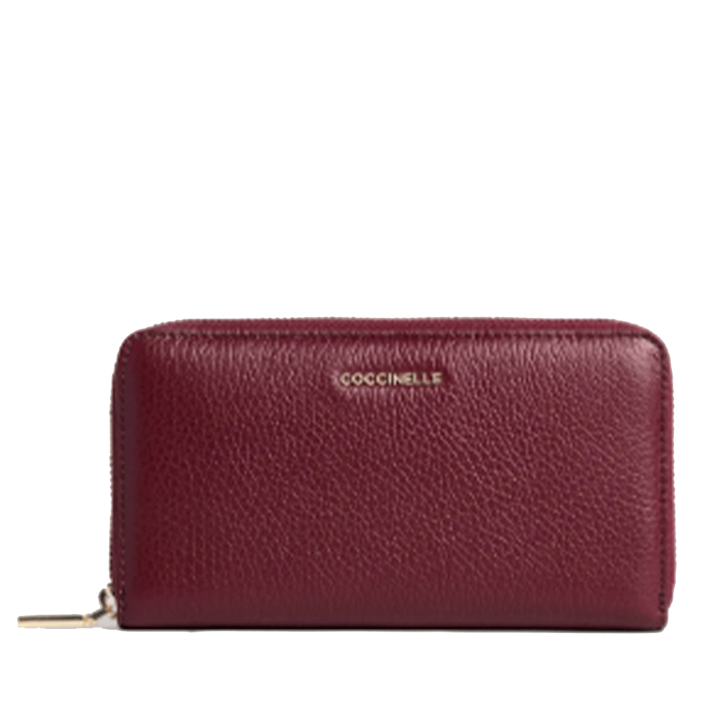 Portafoglio Donna COCCINELLE Zip Around in Pelle Ribes Linea Metallic Soft