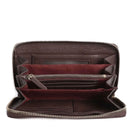 Portafoglio Donna COCCINELLE Zip Around in Pelle Fondant Brown Linea Metallic Soft