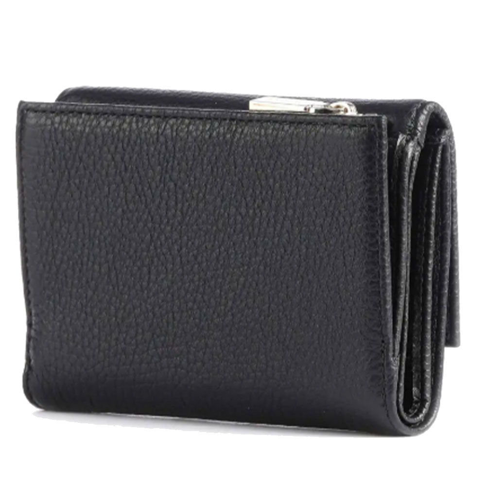 Portafoglio Piccolo COCCINELLE in Pelle Martellata Linea Metallic Soft colore Nero