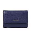 Portafoglio Piccolo COCCINELLE in Pelle Martellata Linea Metallic Soft colore Royal Blue