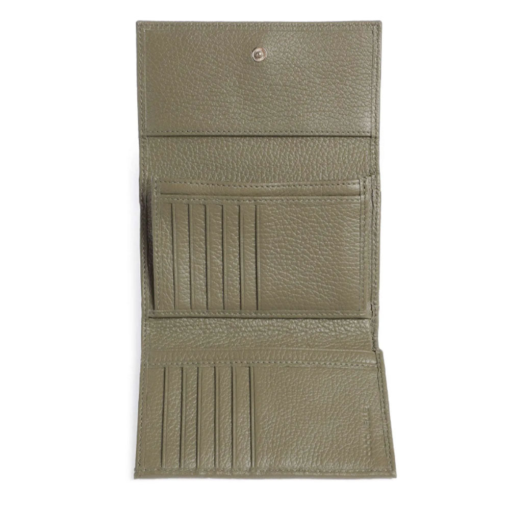 Portafoglio Piccolo COCCINELLE in Pelle Martellata Linea Metallic Soft colore Laurel Green