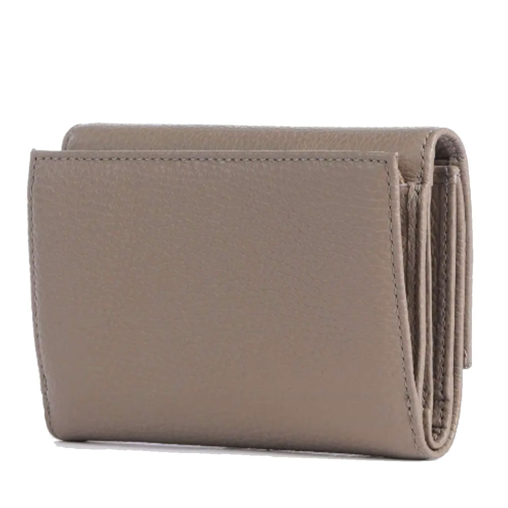 Portafoglio Piccolo COCCINELLE in Pelle Martellata Linea Metallic Soft colore Warm Taupe