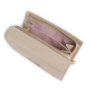Kleines Portemonnaie COCCINELLE aus genarbtem Leder Modell Metallic Soft in Sandshell