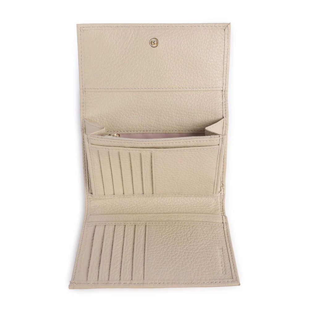 Portafoglio Piccolo COCCINELLE in Pelle Martellata Linea Metallic Soft colore Sandshell