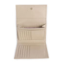 Kleines Portemonnaie COCCINELLE aus genarbtem Leder Modell Metallic Soft in Sandshell