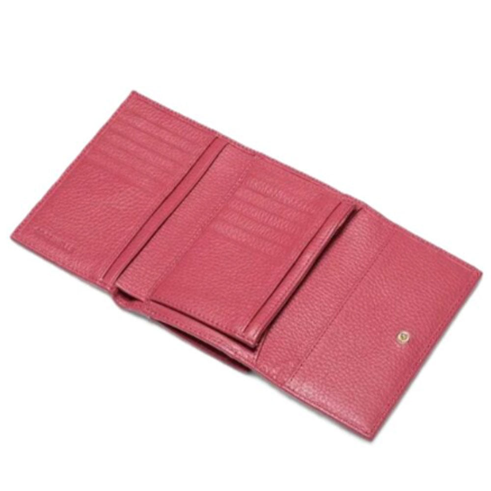 Portafoglio Piccolo COCCINELLE in Pelle Martellata Linea Metallic Soft colore Rosewood