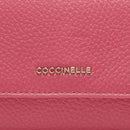 Portafoglio Piccolo COCCINELLE in Pelle Martellata Linea Metallic Soft colore Rosewood