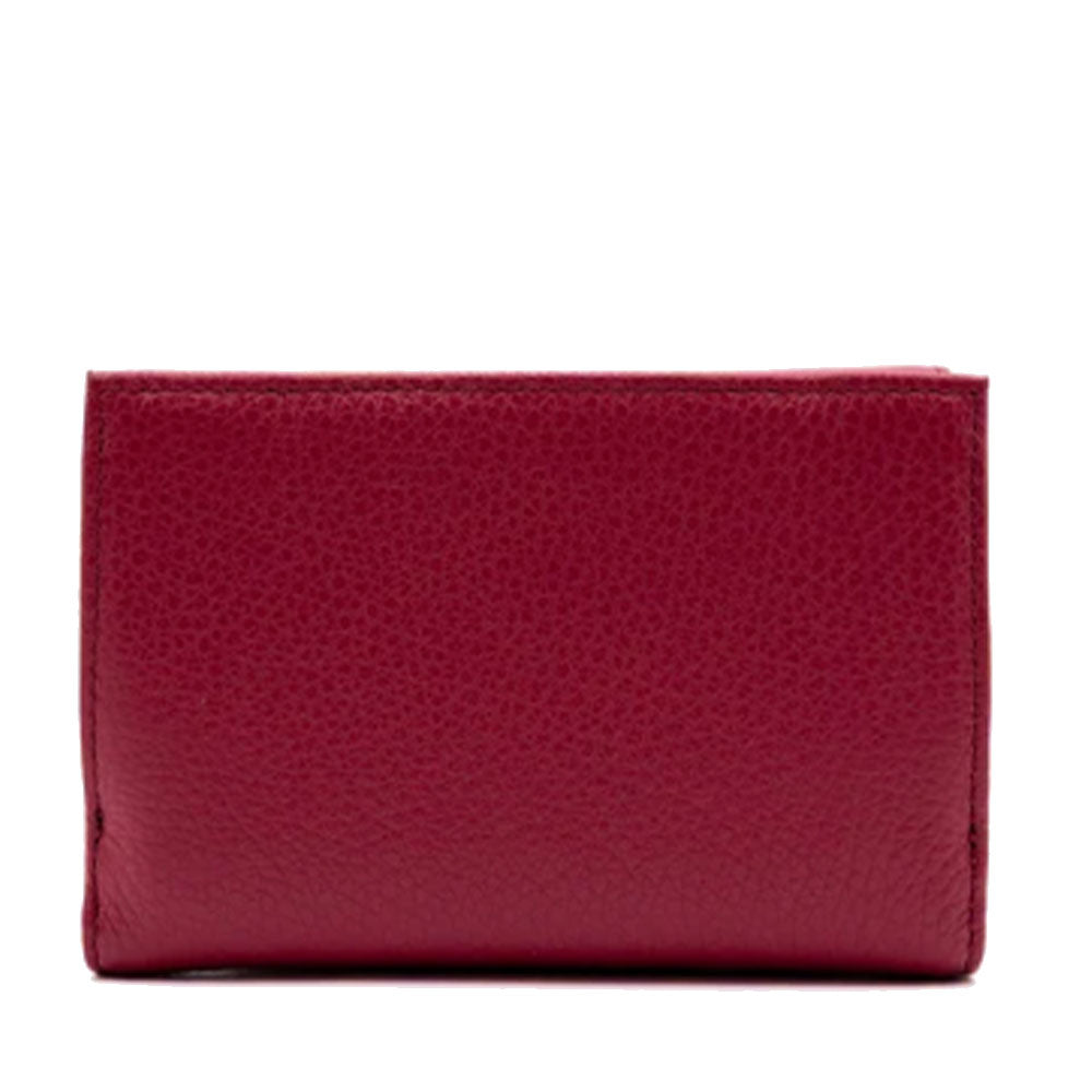 Portafoglio Piccolo COCCINELLE in Pelle Martellata Linea Metallic Soft colore Sangria