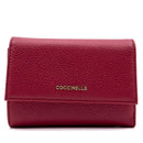 Portafoglio Piccolo COCCINELLE in Pelle Martellata Linea Metallic Soft colore Sangria