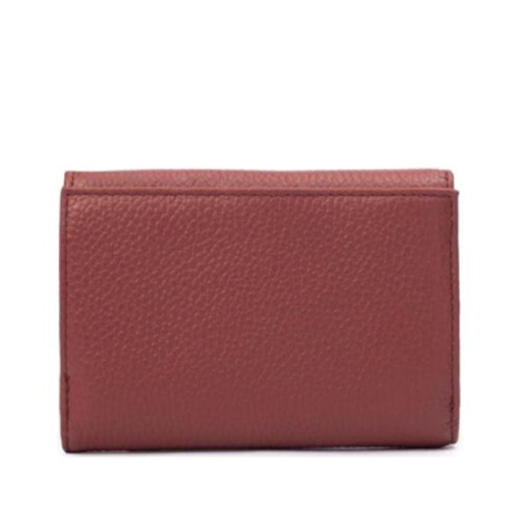 Small Grained Leather Wallet COCCINELLE Metallic Soft in Brandy