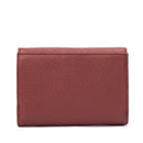 Small Grained Leather Wallet COCCINELLE Metallic Soft in Brandy