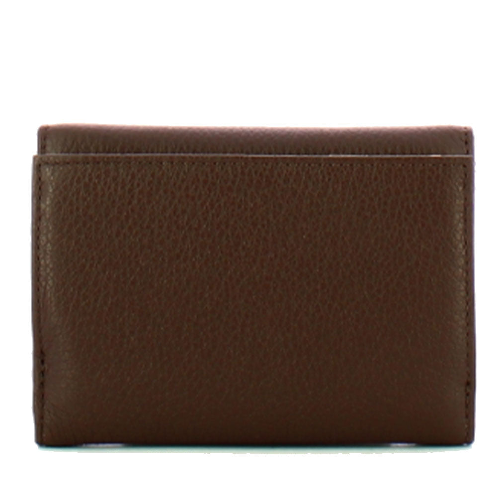 Portafoglio Piccolo COCCINELLE in Pelle Martellata Linea Metallic Soft colore Fondant Brown