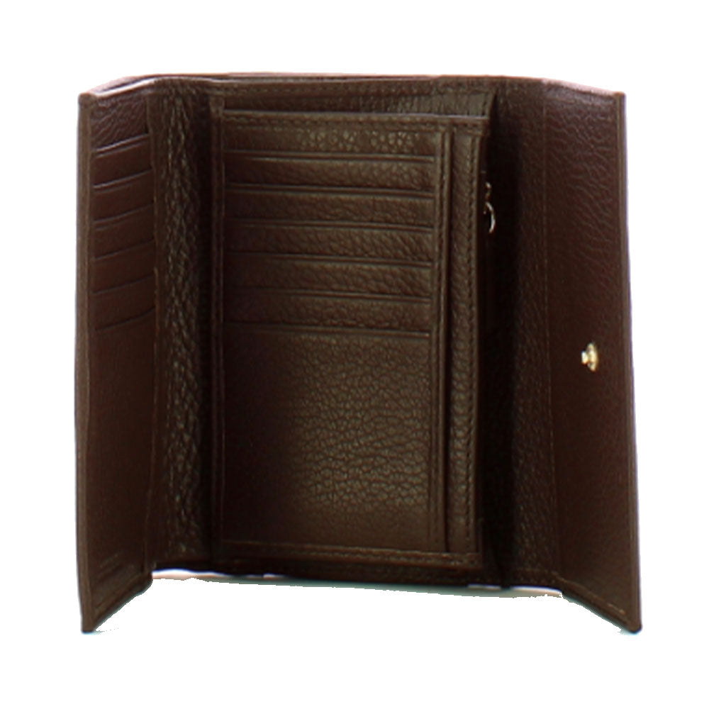 Portafoglio Piccolo COCCINELLE in Pelle Martellata Linea Metallic Soft colore Fondant Brown