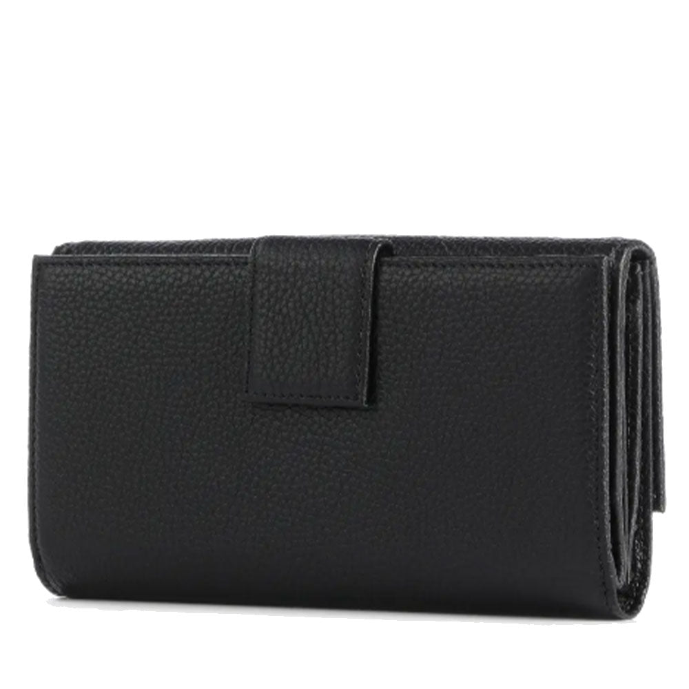 Portafoglio Grande COCCINELLE in Pelle Martellata Linea Metallic Soft colore Nero