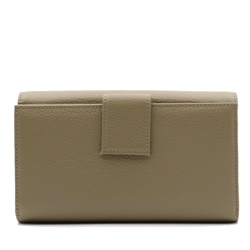 Portafoglio Grande COCCINELLE in Pelle Martellata Linea Metallic Soft colore Laurel Green