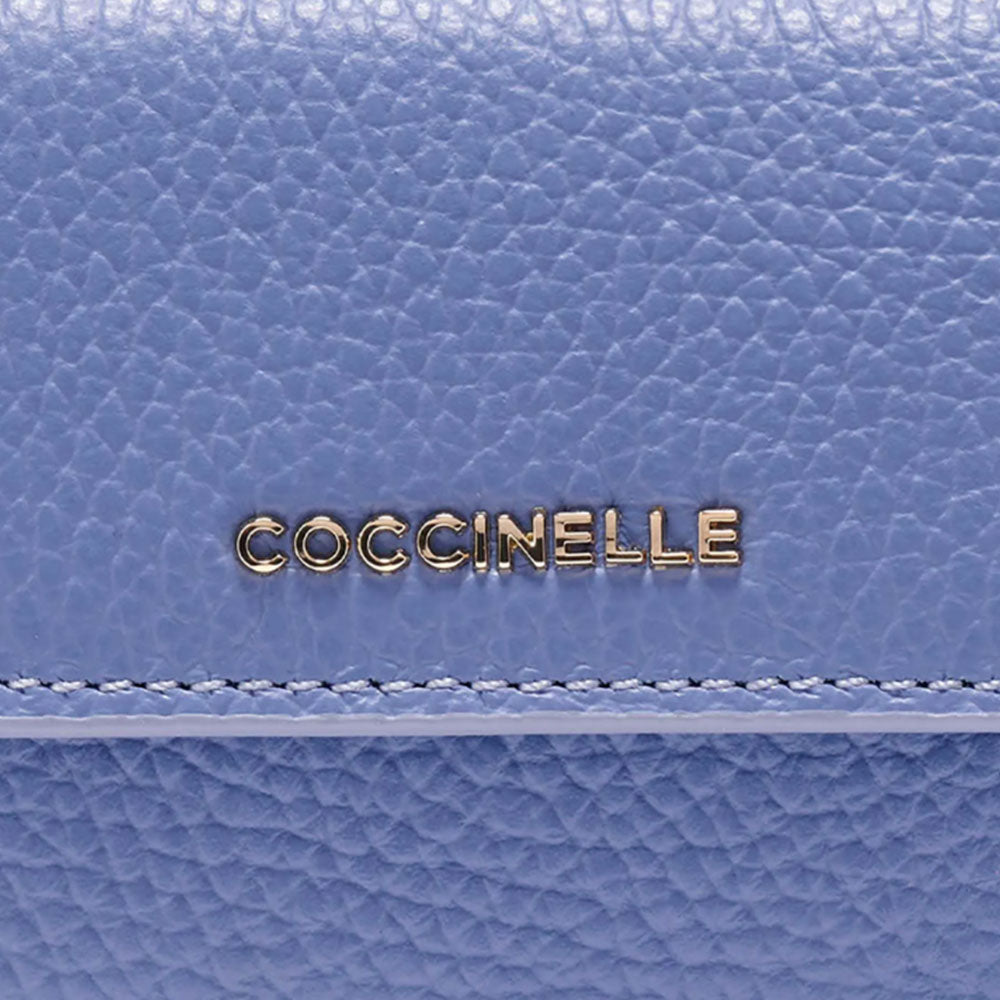 Portafoglio Mini Donna COCCINELLE in Pelle Azul Linea Metallic Soft