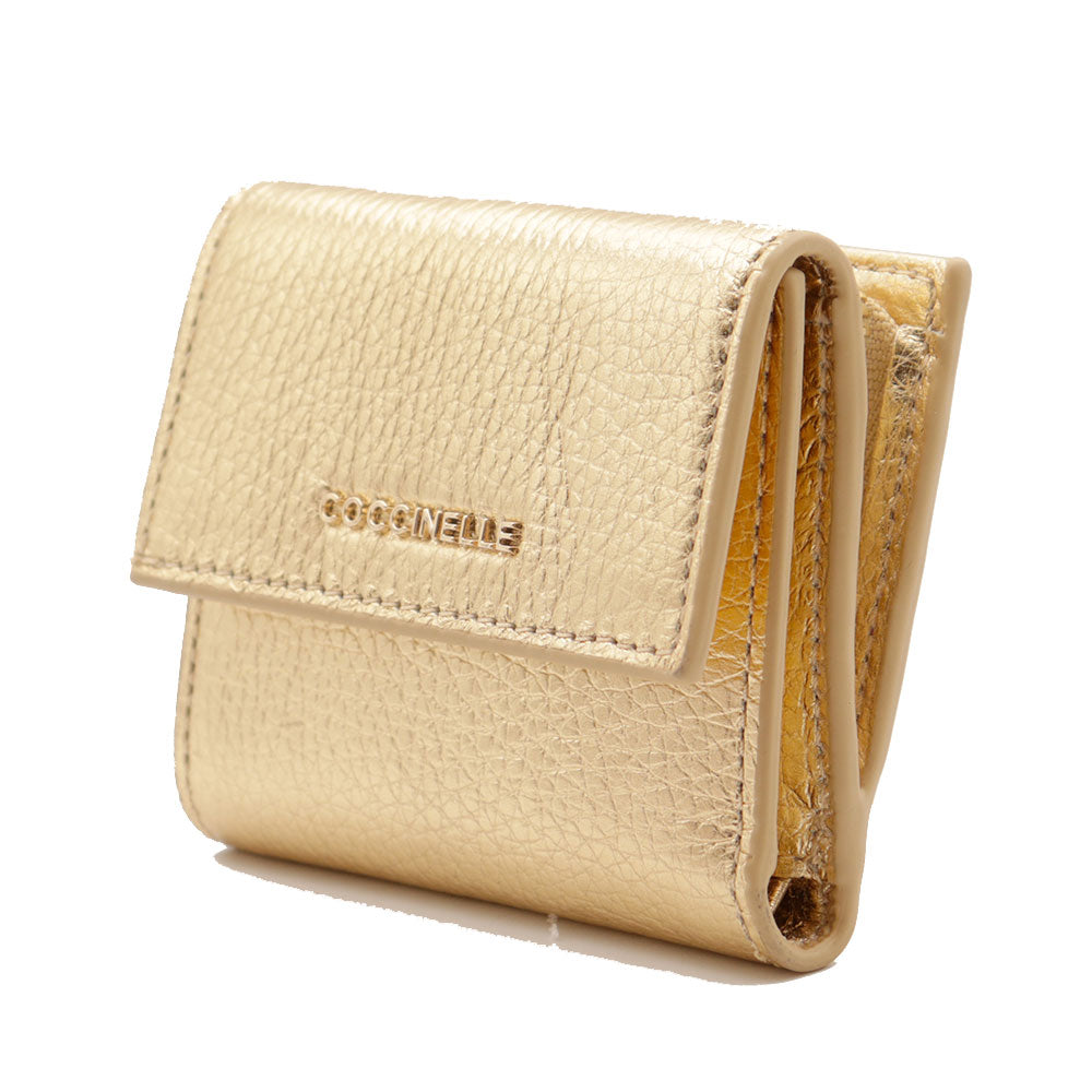 Portafoglio Mini Donna COCCINELLE in Pelle Golden Linea Metallic Soft