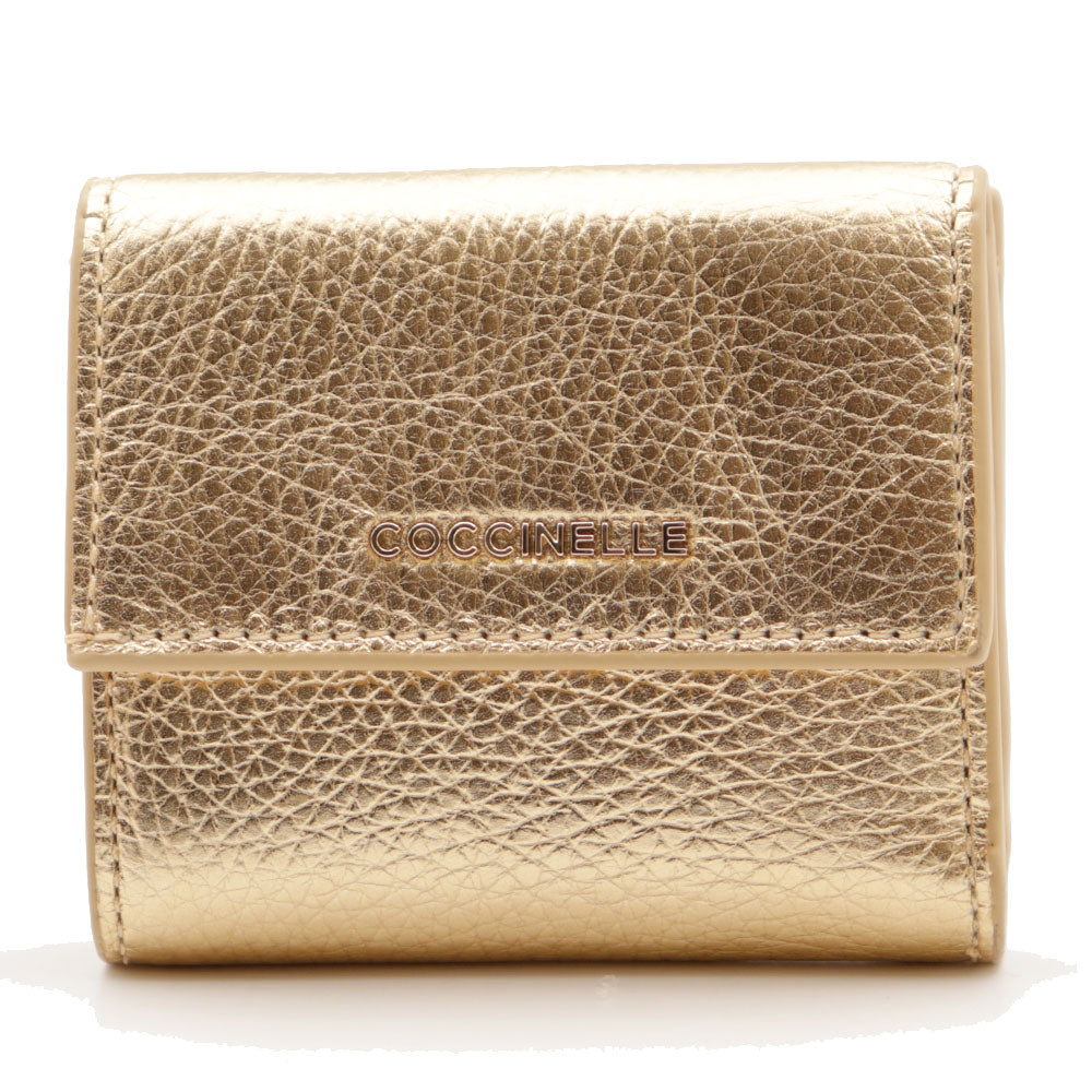 Portafoglio Mini Donna COCCINELLE in Pelle Golden Linea Metallic Soft
