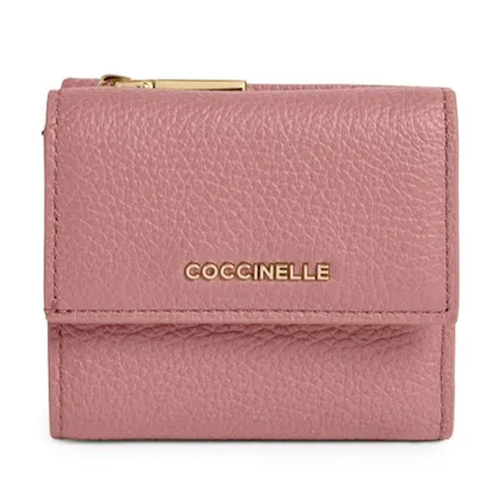Portafoglio Mini Donna COCCINELLE in Pelle Winter Rose Linea Metallic Soft