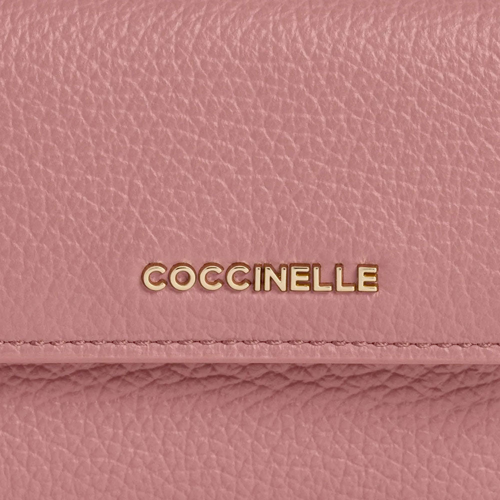 Portafoglio Mini Donna COCCINELLE in Pelle Winter Rose Linea Metallic Soft