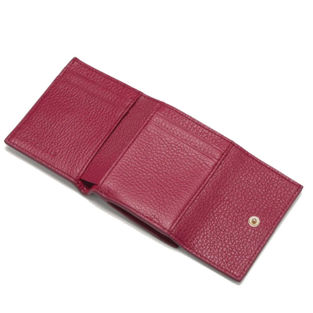 Portafoglio Mini Donna COCCINELLE in Pelle Sangria Linea Metallic Soft